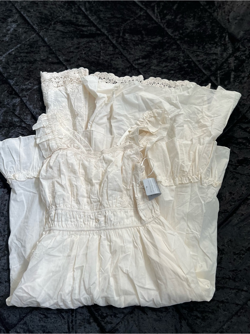 Women’s Cream Ruffled Cotton dress